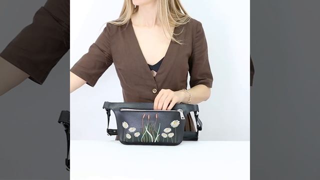 Сумка на пояс Azaro 3557 black flowers