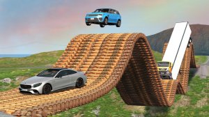 Автомобили против моста-американских горок - BeamNG Drive