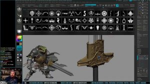 3D Character Sculpting - Marco Plouffe's Twitch Stream of 2022-09-21 - Sword Part 1
