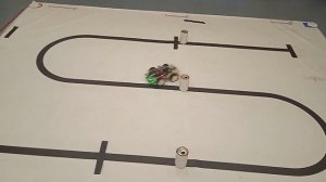 Движение робота по черной линии и обьезд препятствий. Слалом.