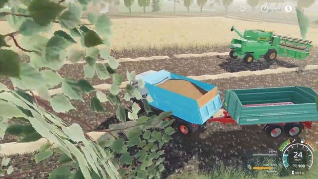 Farming sim 2019. Первая уборка урожая .Карта Варваровка смотреть онлайн