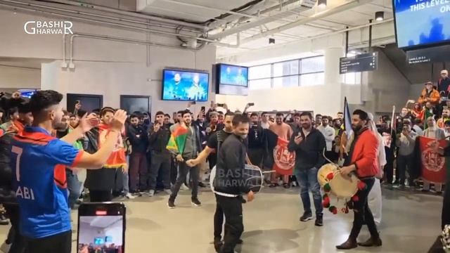 Afghan Cricket fans perform the Afghan Traditional Dance at Melbourne Cricket Ground,Australia- 202