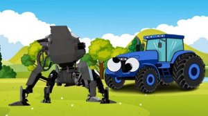 Синий трактор и робот