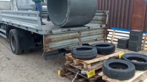 Как выгружают ж/б кольца в ручную #за 5 минут.