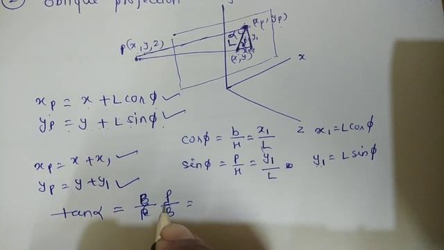 Projection in Computer Graphics, Matrix representation of parallel and perspective projection