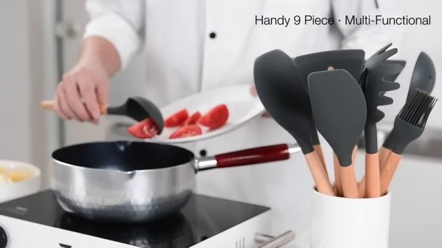 Kitchen Cooking Utensils Set, 12 piece Kitchen Silicone Cookware Non stick