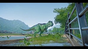 CARNOSAUR TREX VS YANGCHUANOSAURUS VS ACROCANTHOSAURUS Dinosaurs Fighting - Jurassic World Evolutio