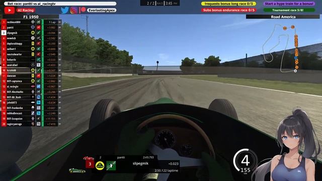 AI RACING - 1950's Formula 1 race at Road America смотреть онлайн