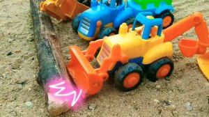 Детские мультики про машинки. Синий трактор и строительная техника очищают дорогу. Машинки.