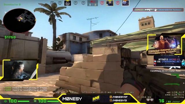 M0NESY ИГРАЕТ ПРОТИВ B1T НА ФПЛ! МОНЕСИ РАЗВАЛИВАЕТ КОМАНДУ БИТА ИЗ НАВИ НА FPL! 32 КИЛЛА (CS:GO)