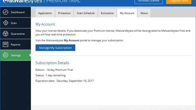 How to deactivate Malwarebytes Premium trial