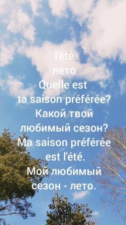 Времена года на французском языке