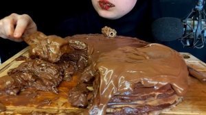 🍫ASMR ULTIMATE NUTELLA CHOCO CREPE CAKE누텔라 초콜릿 크레페 케이크 花生醬 巧克力可麗餅蛋糕 ヌテラ, チョコレートクレープケーキMUKBANGنوتيلا