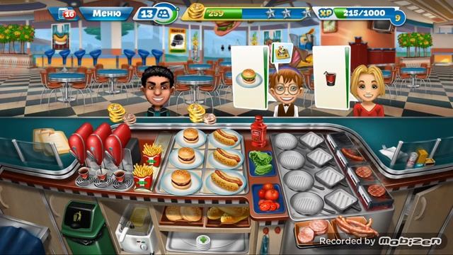 Cooking Fever Fast Food Court Level 33, Кухонная лихорадка закусочная 33 уровень.