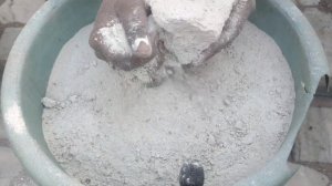 Soft white cement with yellow concrete full dry crumbling | SA ASMR