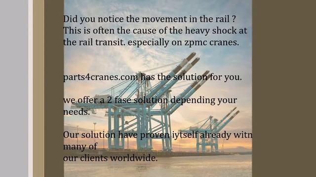 ZPMC port crane heavy shock trolley rail transit www parts4cranes com смотреть онлайн