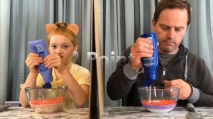 TWIN TELEPATHY SLIME CHALLENGE | DAD V’S DAUGHTER | RUBY ROSE UK