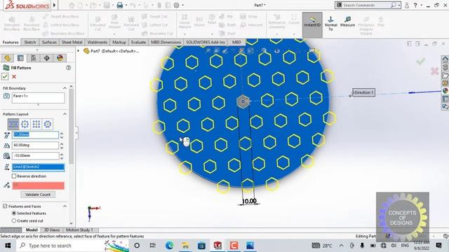 HONEYCOMB PATTERN #solidworks