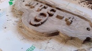 Адресная табличка из арт-бетона для клиента.