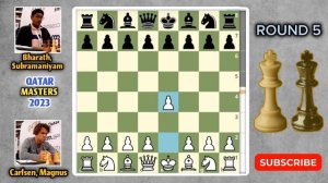 Interesting ROOK SAC!! QATAR MASTERS 2023 | Magnus Carlsen (2839) VS. Subramaniyam H Bharath (2500)
