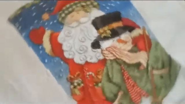 Dimensions 8714 Santa and Snowman stocking окончание