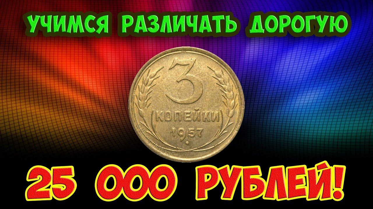 Стоимость редких монет. Как распознать дорогие монеты СССР достоинством 3 копейки 1957 года