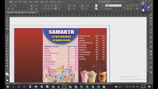 LEARN MENU CARD DESIGN ON INDESIGN / मेनू कार्ड डिझाईन смотреть онлайн