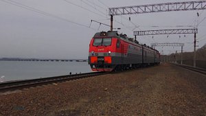 Railway. Electric Locomotive 3ES5K reserve on the Transsib / Электровоз 3ЭС5К следует резервом