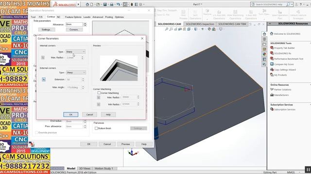 Solidworks CAM 2019 Tutorial Contour Milling Operation |CNC VMC programming in Solidworks Tutorials