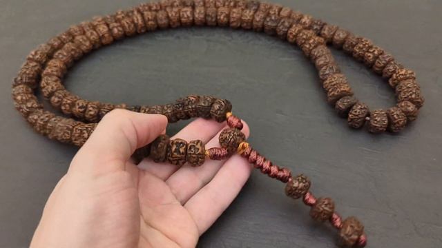 Nepalese Big Rudraksha mala Prayer Necklace 108 Meditation Beads Shiva Drop Buddhist