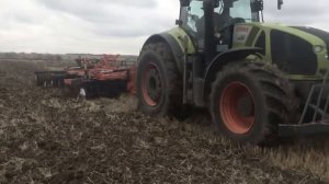 Обработка стерни AXION 940 + GREGOIRE BESSON DXRV