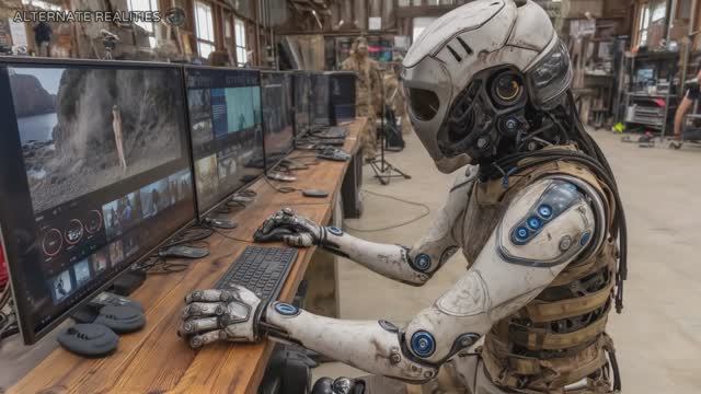 AI Unleashes Dark Cyberpunk Dreams Midjourney V7 Visuals смотреть онлайн