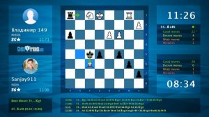 Chess Game Analysis: Владимир 149 - Sanjay911 : 0-1 (By ChessFriends.com)