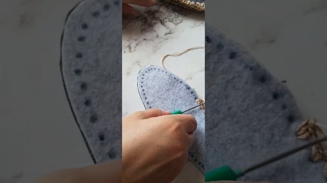 Войлочные стельки 《подошва 》крючком обвязка 🌺 смотреть онлайн