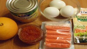 Салат с красной икрой