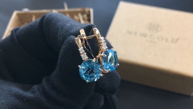 !Серьги 097118 из красного золота 585 пробы с топазами свисс смотреть онлайн