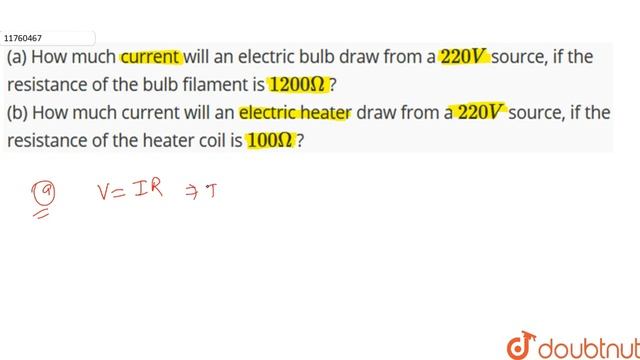 (a) How much current will an electric bulb draw from a `220 V` source, if the resistance of the ... смотреть онлайн