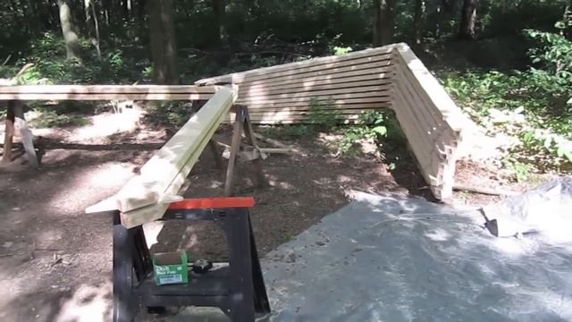 Guest Cabin - installed board & baton siding, windows and roof rafters - 7-1-2012 смотреть онлайн