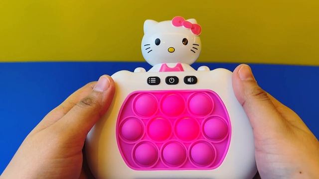 6 Minutes Satisfying with Unboxing Hello Kitty Sanrio Pop It Electric Game Console Fidget Toy EP.83