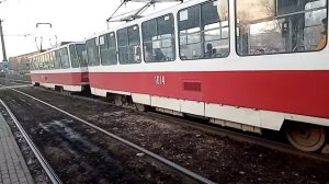 Трамвай Самара СМЕ 1013+1014, маршрут 22.