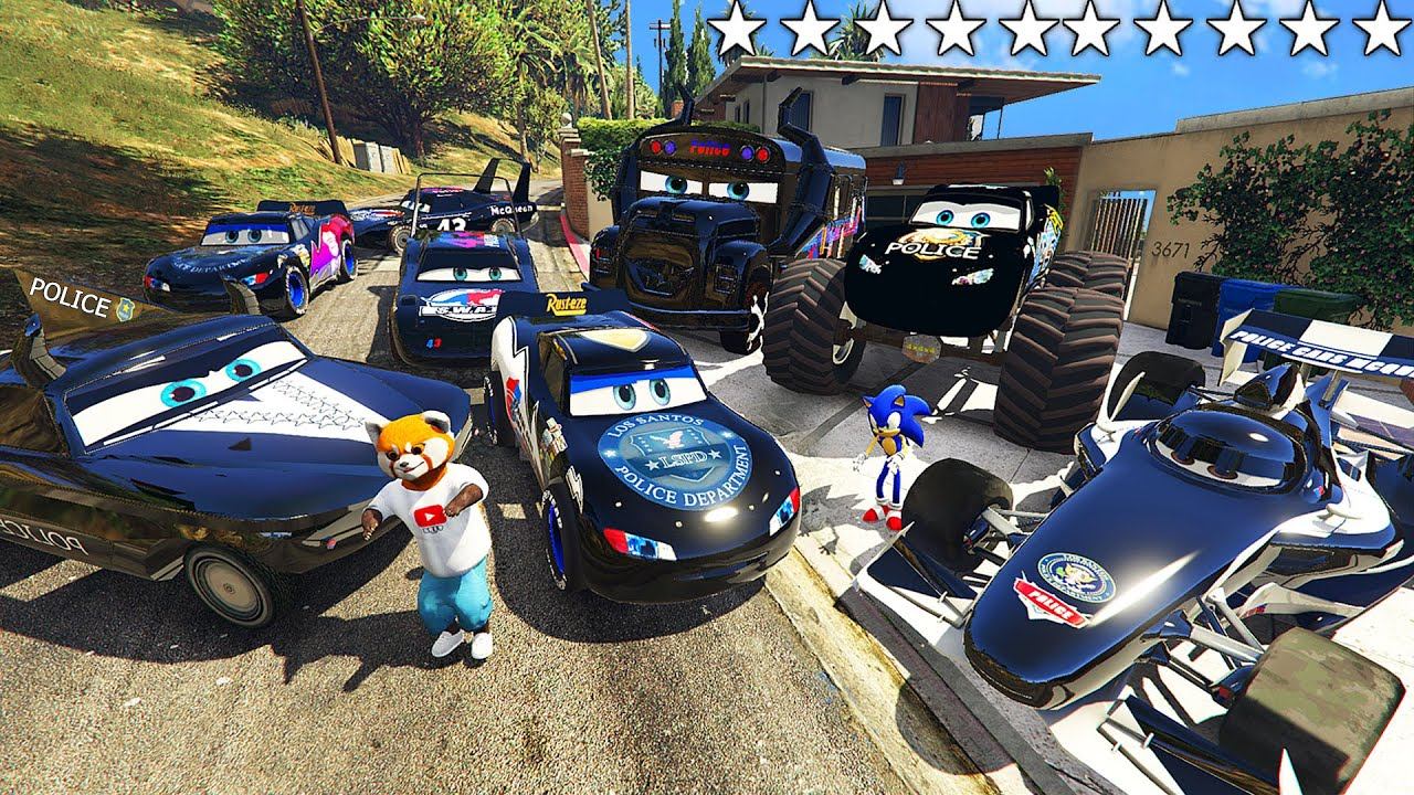 Я УГНАЛ ИЗВЕСТНЫЕ ПОЛИЦЕЙСКИЕ ТАЧКИ Молнии McQueen С СОНИКОМ ИЗ РЕАЛЬНОЙ ЖИЗНИ В ГТА 5 смотреть онлайн