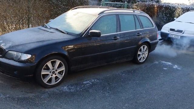 BMW E46 330D cold start -12°C with bad glow plugs смотреть онлайн