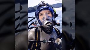 Adorable action girls in latex full face gas masks and scuba diving gear dresses