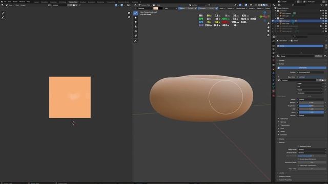 Фризит Blender в процессе текстурирования кистью смотреть онлайн