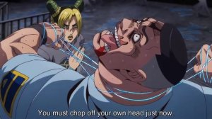 ORA ORA ORA ORA scene from JoJo's Bizarre Adventure Stone Ocean