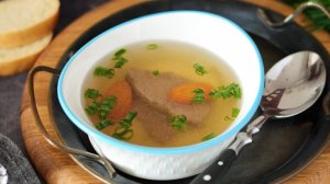 Лёгкий говяжий бульон из мякоти за 1 час! Идеально для первого и второго блюда 🍲