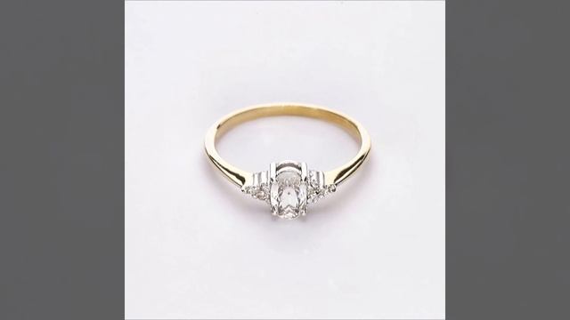 Pierścionek zaręczynowy złoty 585 Perugia z białym szafirem 0,52 ct i brylantami 0,05 ct смотреть онлайн