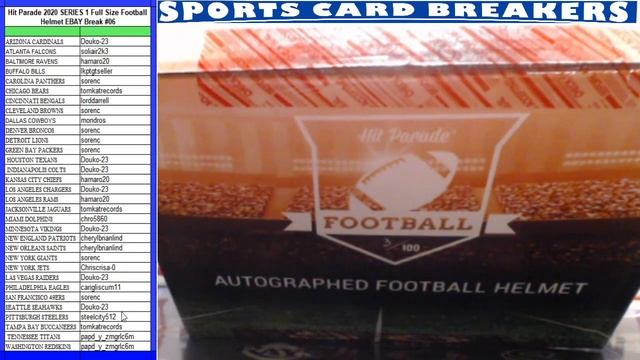 HIT PARADE 2020 SERIES 1 AUTOGRAPHED FULL SIZE HELMET EBAY BREAK #06