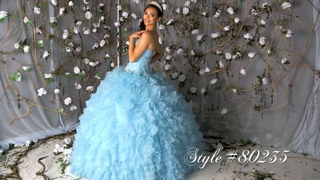 Aqua Quinceanera Dress -Q by Davinci 80235 смотреть онлайн