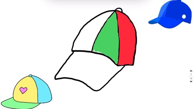 Cap drawing for children | Bolalar uchun oson kepka rasm chizish | Рисунок кепки для детей